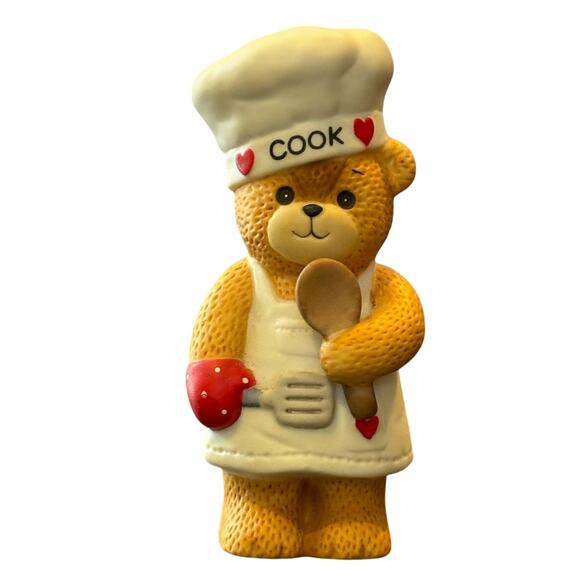 Vintage 1981 Enesco Lucy and Me Teddy Bear Chef, Cook Figurine, Porcelain - Picture 1 of 3